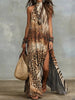 Women's Sleeveless Split Floral Print Maxi Dress by FitiqueFit