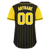 Custom Black Gold Stripe Fashion Personalized Authentic Baseball Jersey BSBJ01-D017217