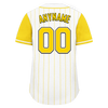 Custom White Yellow Stripe Fashion Personalized Authentic Baseball Jersey BSBJ01-D017241