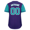 Custom Purple Cyan Stripe Fashion Personalized Authentic Baseball Jersey BSBJ01-D017248