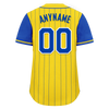 Custom Yellow Blue Stripe Fashion Personalized Authentic Baseball Jersey BSBJ01-D017240