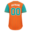 Custom Orange Cyan Stripe Fashion Personalized Authentic Baseball Jersey BSBJ01-D017234