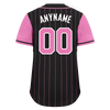 Custom Black Pink Stripe Fashion Personalized Authentic Baseball Jersey BSBJ01-D017226