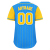 Custom Blue Yellow Stripe Fashion Personalized Authentic Baseball Jersey BSBJ01-D017212