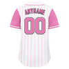 Custom White Pink Stripe Fashion Personalized Authentic Baseball Jersey BSBJ01-D017225