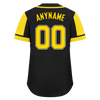 Custom Black Yellow Raglan Sleeves Personalized Authentic Baseball Jersey BSBJ01-D017171