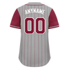 Custom Gray Red Stripe Fashion Personalized Authentic Baseball Jersey BSBJ01-D017260