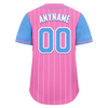 Custom Pink Blue Stripe Fashion Personalized Authentic Baseball Jersey BSBJ01-D017229