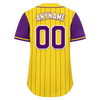 Custom Gold Purple Stripe Fashion Personalized Authentic Baseball Jersey BSBJ01-D017219