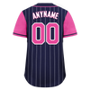 Custom Blue Pink Stripe Fashion Personalized Authentic Baseball Jersey BSBJ01-D017227