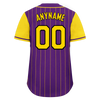 Custom Purple Gold Stripe Fashion Personalized Authentic Baseball Jersey BSBJ01-D017220