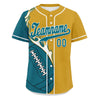 Custom Yellow Cyan Classic Style Personalized Authentic Baseball Jersey UN002-D0b0a00-af