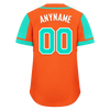 Custom Orange Cyan Raglan Sleeves Personalized Authentic Baseball Jersey BSBJ01-D017193