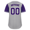 Custom Gray Purple Stripe Fashion Personalized Authentic Baseball Jersey BSBJ01-D017253