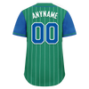 Custom Green Blue Stripe Fashion Personalized Authentic Baseball Jersey BSBJ01-D017245