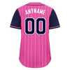 Custom Pink Blue Stripe Fashion Personalized Authentic Baseball Jersey BSBJ01-D017228