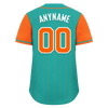 Custom Cyan Orange Stripe Fashion Personalized Authentic Baseball Jersey BSBJ01-D017233