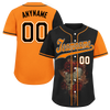 Custom Black Orange Skull Fashion Personalized Authentic Baseball Jersey BSBJ01-D017156