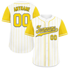 Custom White Yellow Stripe Fashion Personalized Authentic Baseball Jersey BSBJ01-D017241