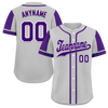 Custom Gray Purple Raglan Sleeves Personalized Authentic Baseball Jersey BSBJ01-D017186