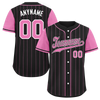 Custom Black Pink Stripe Fashion Personalized Authentic Baseball Jersey BSBJ01-D017226