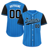 Custom Blue Black Stripe Fashion Personalized Authentic Baseball Jersey BSBJ01-D017213