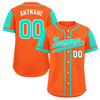 Custom Orange Cyan Raglan Sleeves Personalized Authentic Baseball Jersey BSBJ01-D017193