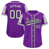 Custom Purple Gray Raglan Sleeves Personalized Authentic Baseball Jersey BSBJ01-D017173