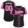 Custom Black Pink Raglan Sleeves Personalized Authentic Baseball Jersey BSBJ01-D017198