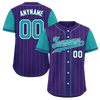 Custom Purple Cyan Stripe Fashion Personalized Authentic Baseball Jersey BSBJ01-D017248