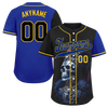 Custom Black Blue Skull Fashion Personalized Authentic Baseball Jersey BSBJ01-D017147