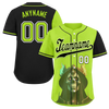 Custom Green Black Skull Fashion Personalized Authentic Baseball Jersey BSBJ01-D017153