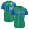 Custom Green Blue Stripe Fashion Personalized Authentic Baseball Jersey BSBJ01-D017245