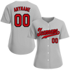 Custom Grey Classic Style Red Personalized Authentic Baseball Jersey BSBJ01-bd0fae0