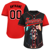 Custom Black Red Skull Fashion Personalized Authentic Baseball Jersey BSBJ01-D017159