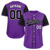 Custom Purple Black Stripe Fashion Personalized Authentic Baseball Jersey BSBJ01-D017255