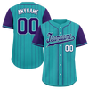 Custom Cyan Purple Stripe Fashion Personalized Authentic Baseball Jersey BSBJ01-D017247