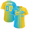 Custom Blue Yellow Gradient Fashion Personalized Authentic Baseball Jersey BSBJ01-D0a709b