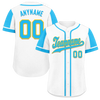 Custom White Blue Raglan Sleeves Personalized Authentic Baseball Jersey BSBJ01-D017167