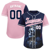 Custom Blue Pink Skull Fashion Personalized Authentic Baseball Jersey BSBJ01-D017145