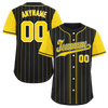 Custom Black Gold Stripe Fashion Personalized Authentic Baseball Jersey BSBJ01-D017217