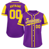 Custom Purple Yellow Raglan Sleeves Personalized Authentic Baseball Jersey BSBJ01-D017172