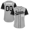 Custom Gray Black Stripe Fashion Personalized Authentic Baseball Jersey BSBJ01-D017254