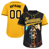 Custom Black Yellow Skull Fashion Personalized Authentic Baseball Jersey BSBJ01-D017155