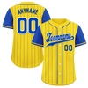 Custom Yellow Blue Stripe Fashion Personalized Authentic Baseball Jersey BSBJ01-D017240