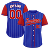 Custom Blue Red Stripe Fashion Personalized Authentic Baseball Jersey BSBJ01-D017215