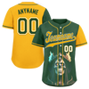 Custom Green Yellow Skull Fashion Personalized Authentic Baseball Jersey BSBJ01-D017154