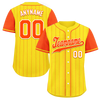 Custom Gold Orange Stripe Fashion Personalized Authentic Baseball Jersey BSBJ01-D017251