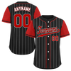 Custom Black Red Stripe Fashion Personalized Authentic Baseball Jersey BSBJ01-D017216