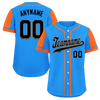 Custom Blue Orange Raglan Sleeves Personalized Authentic Baseball Jersey BSBJ01-D017210